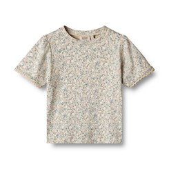 Wheat Iris T-Shirt SS - Sandshell mini flowers